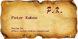 Potor Kabos névjegykártya